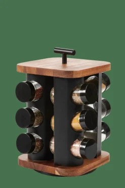 CASA ACACIA LUX Portaspezie Nero, Naturale| Contenitori Per Spezie