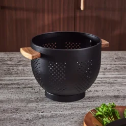 CASA ACACIA LUX Scolapasta Nero, Naturale| Scolare