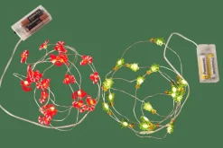 CASA ARO Filo Luminoso Con 20 Luci Led 2 Disegni Rosso, Verde| Fili Luminosi