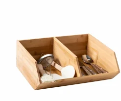 CASA BAMBOO Cassettiera 2 Cassetti Naturale| Cassettiere