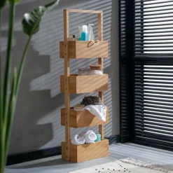 CASA BAMBOO Scaffale Portatutto Naturale| Scaffali Da Parete
