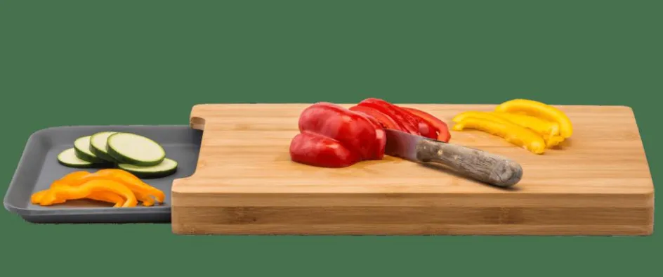 CASA BAMBOO Tagliere Raccogli Succo Grigio, Naturale| Taglieri