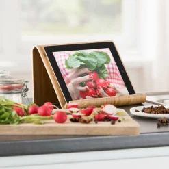 CASA BAMBUS Supporto Tablet Leggio Per Ricettario Naturale| Strumenti Da Cucina