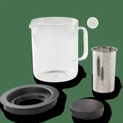 CASA CHAI Teiera 1,5 L Nero, Trasparente| Utensili Da Tè