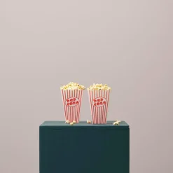 CASA CINEMA Bicchiere Popcorn Set Di 8 Bianco, Rosso| Accessori Da Cucina