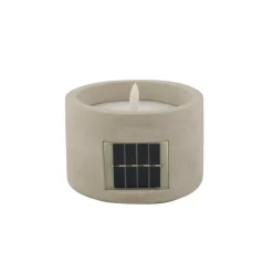 CASA FUEGO Candela A LED Solare Grigio Chiaro| Candele Led|Illuminazione Esterna