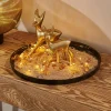 CASA GOLDY Decorativo Cervo Dorato| Figurine Decorative