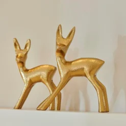 CASA GOLDY Decorativo Cervo Dorato| Figurine Decorative