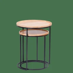 CASA GOM Tavolini Set Di 2 Nero, Naturale| Tavolini