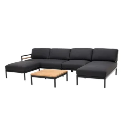 CASA HANNA Sdraio Lounge Nero| Lettini|Set Lounge