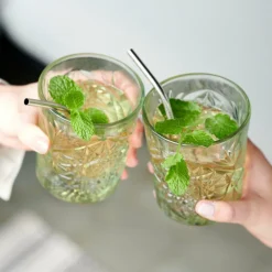 CASA HOBSTAR Vetro 35 CL Verde Chiaro| Bicchieri Da Cocktail|Bicchieri Da Acqua