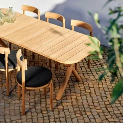 CASA JULES Set Da Giardino Con Cuscini Per Sedie Nero| Tavoli Da Giardino|Set Da Giardino
