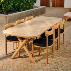 CASA JULES Set Da Giardino Con Cuscini Per Sedie Nero| Tavoli Da Giardino|Set Da Giardino