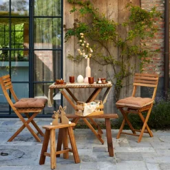 CASA KOS Tavolo Pieghevole Naturale| Tavoli Bistro|Tavoli Da Giardino