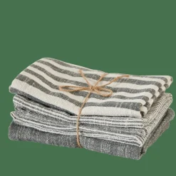 CASA LAURENT Strofinacci Set Di 3 Grigio| Strofinacci