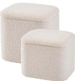 CASA LIAM Con Contenitore Bianco| Pouf Portatutto