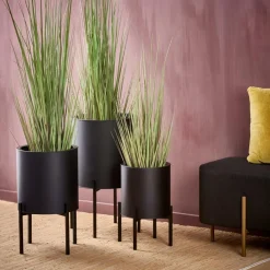 CASA LOUNGE Vaso Da Giardino Nero| Vasi Di Fiori|Supporti Per Piante