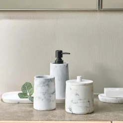 CASA LUNA Dispenser Per Sapone Effetto Marmo| Accessori Da Lavandino