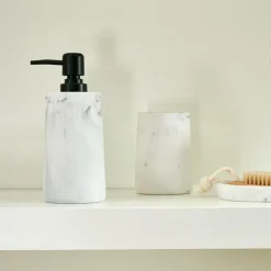 CASA LUNA Portaspazzolino Effetto Marmo| Accessori Da Lavandino