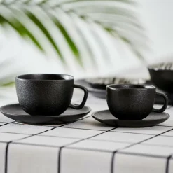 CASA MAGMA Tazza & Piattino Espresso 11 CL Nero| Tazze