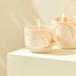 CASA MARBLE Candela Da Esterno Bianco, Arancione| Candele Da Giardino