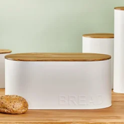 CASA NAGINI Contenitore Per Pane Bianco, Naturale| Portapranzo|Contenitore Per Alimenti