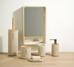 CASA NEW RESIN Scopino WC In Supporto Naturale| Accessori Per Il Wc