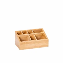CASA ORGANOO Contenitore Per Cotton Fioc Trasparente, Naturale| Accessori Da Lavandino