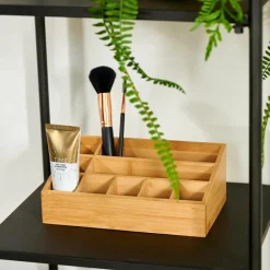 CASA ORGANOO Contenitore Per Cotton Fioc Trasparente, Naturale| Accessori Da Lavandino