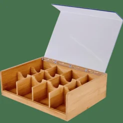 CASA PANDA Scatola Per Tè 12 Scomp. Naturale| Utensili Da Tè