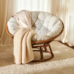 CASA PAPASAN Sedia Lounge Naturale, Bianco Antico| Poltrone