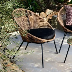 CASA PAPAYO Sedia Lounge Con Cuscino Naturale| Sedie Lounge