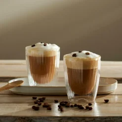 CASA PAUSA Bicchiere 2a Parete Set Di 2 25 CL Trasparente| Bicchieri Da Caffè|Bicchieri Da Tè