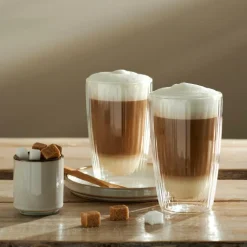 CASA PAUSA Bicchiere 2a Parete Set Di 2 45 CL Trasparente| Bicchieri Da Caffè|Bicchieri Da Tè
