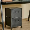 CASA PHARMA Cassettiera 2 Cassetti Nero| Cassettiere