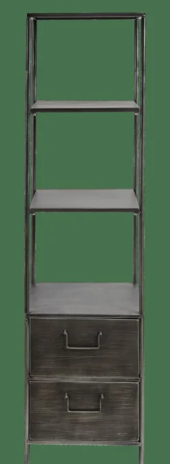 CASA PHARMA Scaffale Da Parete Con 2 Cassetti Nero| Scaffali Da Parete