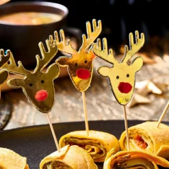 CASA REINDEER Stecchini Aperitivo Set Di 10 Dorato| Accessori Per Cocktail