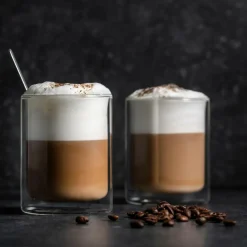 CASA RELAX Bicchiere A Parete Set Di 2 33 CL Trasparente| Utensili Da Tè|Bicchieri Da Caffè