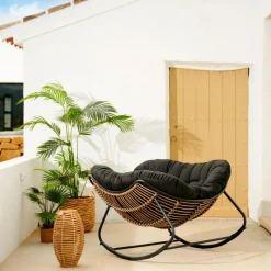 CASA ROCKO Sedia A Dondolo Nero| Sedie Lounge