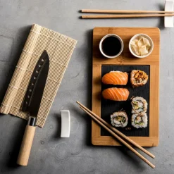 CASA SAMOURAI Set Per Sushi 10 Pezzi Naturale| Strumenti Da Cucina