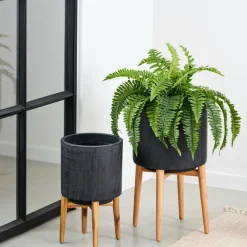 CASA SCURO Vaso Per Piante Nero| Supporti Per Piante|Vasi Di Fiori