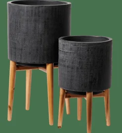 CASA SCURO Vaso Per Piante Nero| Supporti Per Piante|Vasi Di Fiori