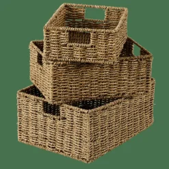 CASA SEAGRASS Cesto Cassetto Con Manici Naturale| Cesti Cassetto