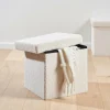CASA STOR Pouf Pieghevole Con Contenitore Bianco| Kids|Pouf Portatutto