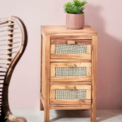 CASA TECK Armadio A 3 Cassetti Naturale| Cassettiere