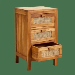 CASA TECK Armadio A 3 Cassetti Naturale| Cassettiere