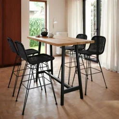 CASA VIENNA Sedia Da Bar Nero| Sedie Da Bar|Sedie Da Giardino