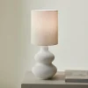 CASA WHITESTONE Lampada Tav+paralume E27 Bianco Antico| Lampade Da Tavolo