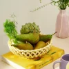 CASA WOVY Cesto Portafrutta Giallo Chiaro| Accessori Da Cucina