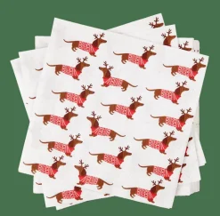CASA X-MAS DOG Set Di 20 Tovaglioli Multicolore| Tovaglioli